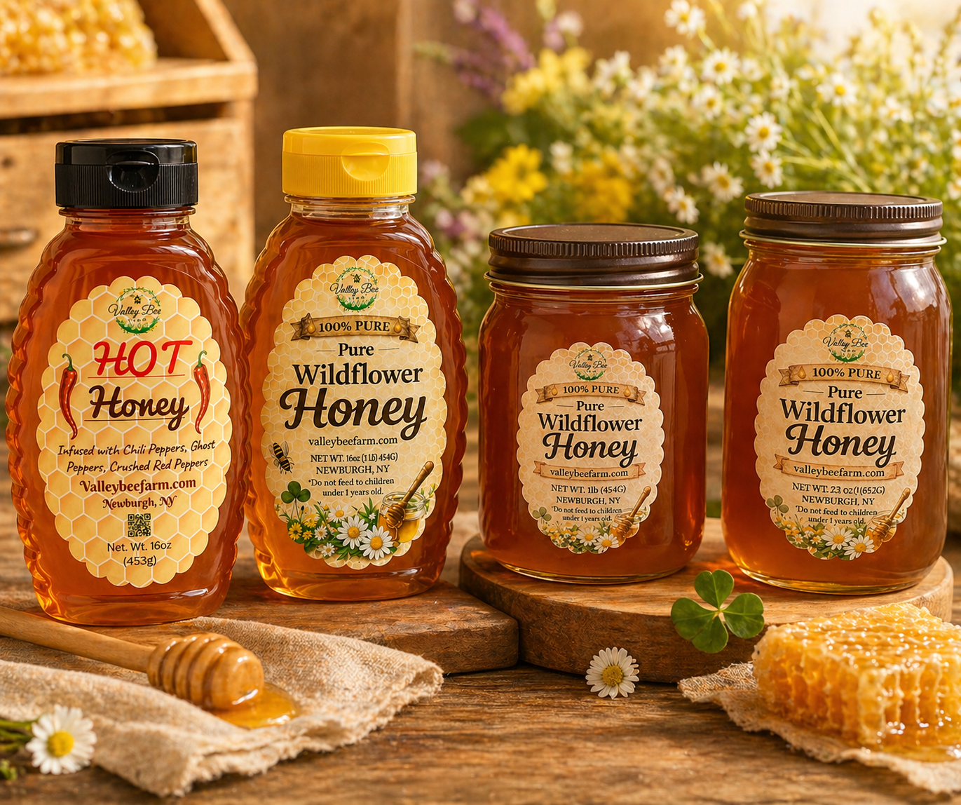 9 oz Hexagon Jar Honey