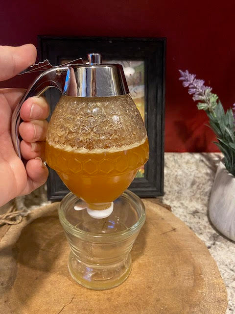 Honey Dispenser-Glass Honey Comb Jar